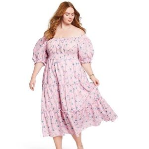 LoveShackFancy + Target Pink Midi Floral Dress